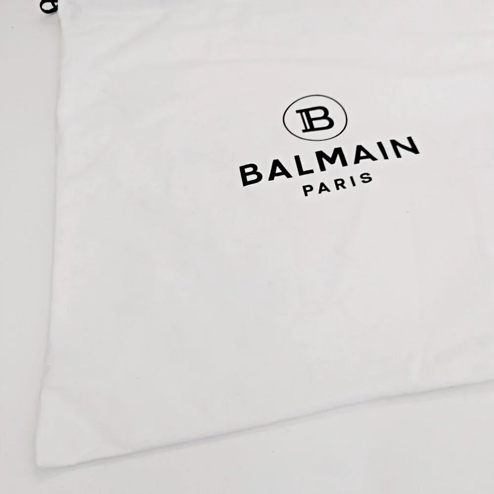 Balmain B-Army Postcard Canvas & Leather Shoulder Hobo Bag (MSRP $1,850)